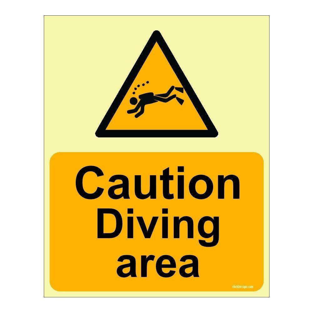 Caution Diving Area Aqua Safety Sign Board