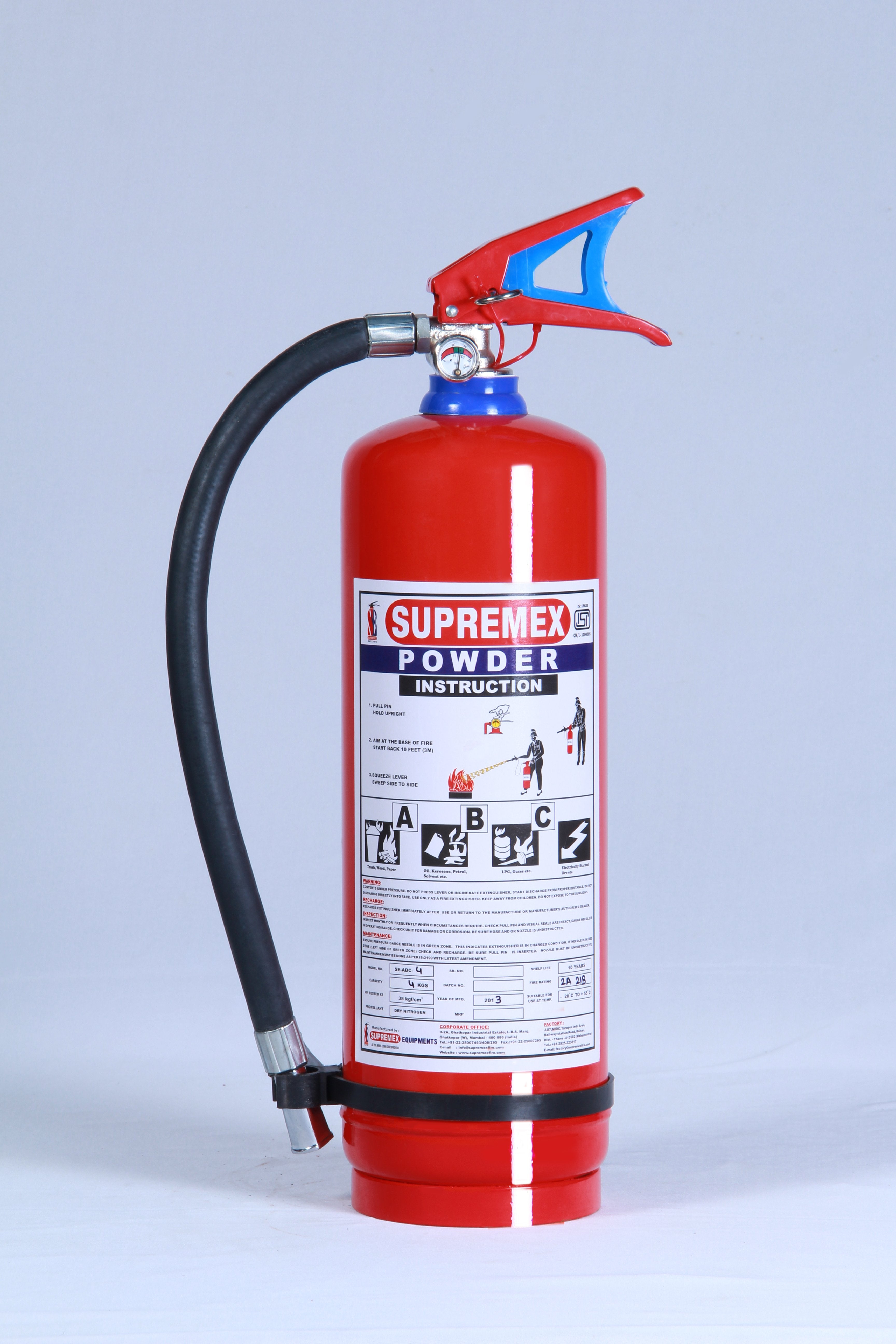 ABC Dry powder Fire extinguisher stored pressure