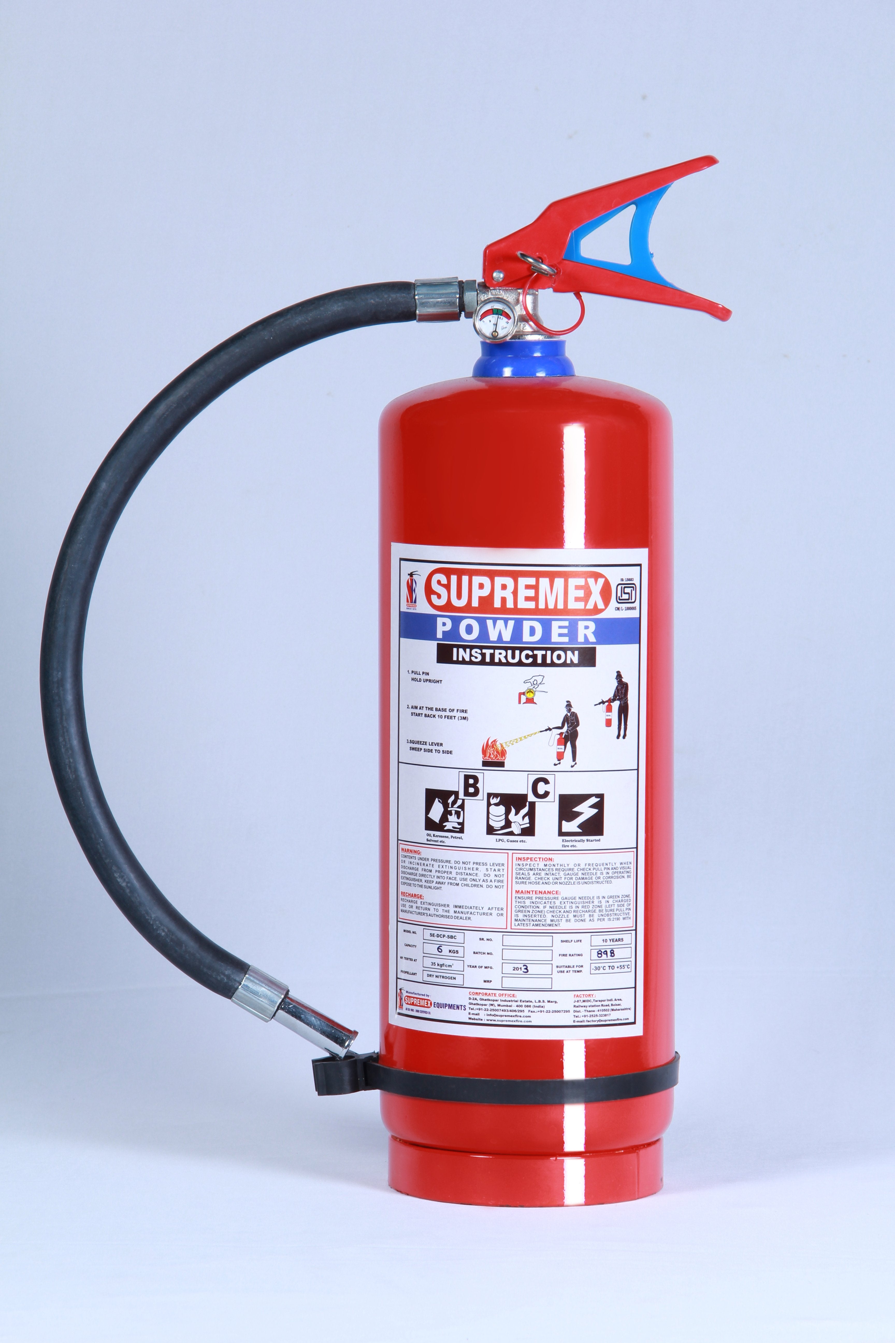 ABC Dry powder Fire extinguisher stored pressure