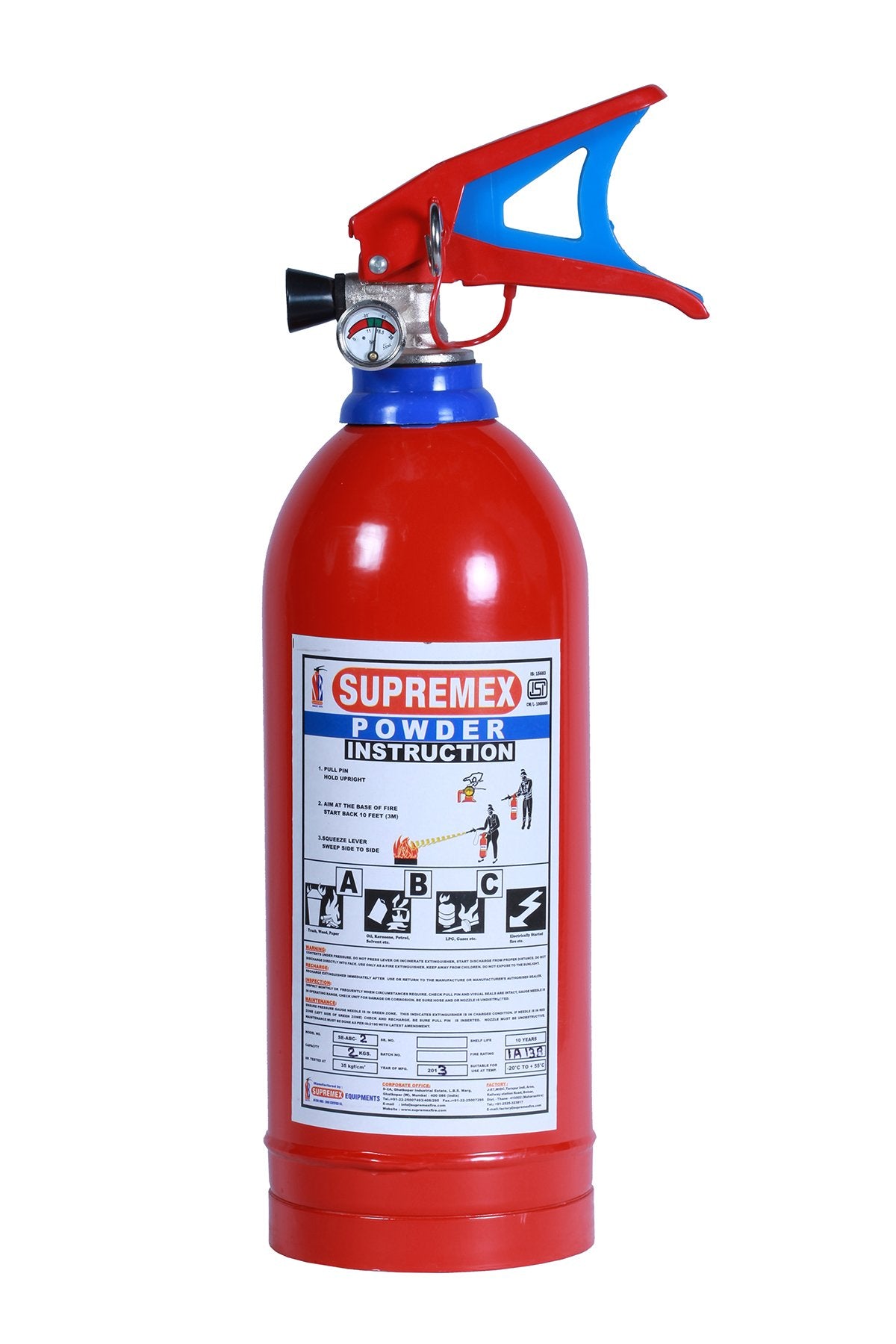 ABC Dry powder Fire extinguisher stored pressure