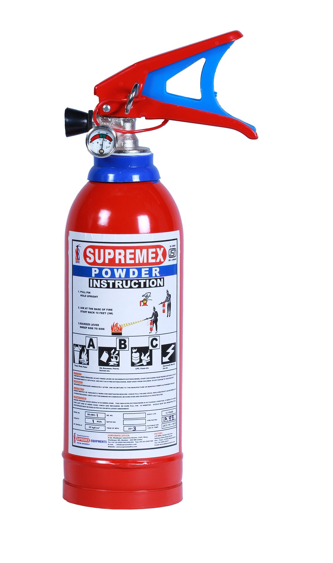 ABC Dry powder Fire extinguisher stored pressure